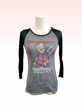 DISNEY MARVEL Guardians of the Galaxy Baby Groot Grey Tee Shirt. (Sz XS)